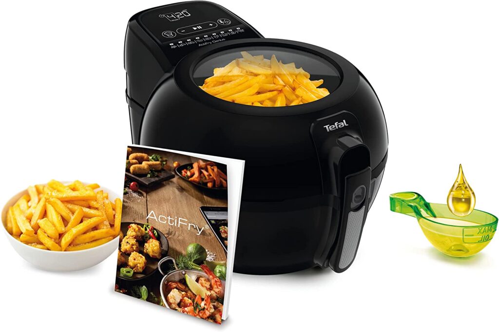Tefal ActiFry Genius Snacking – Friggitrice Ad Aria Calda Da 1,2 Kg, 9 Programmi Automatici, Tecnologia Dual Motion, Bianca